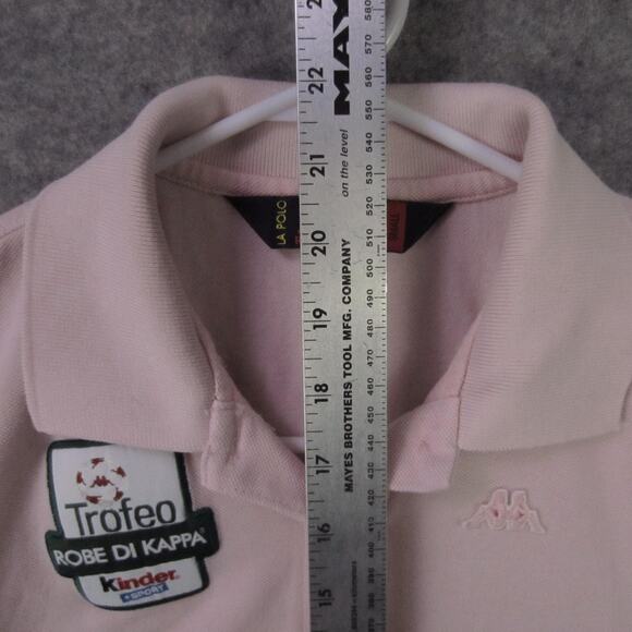 Robe di Kappa Polo Shirt Womens Small Pink La Polo Trofeo Patch Embroidered - Picture 3 of 9